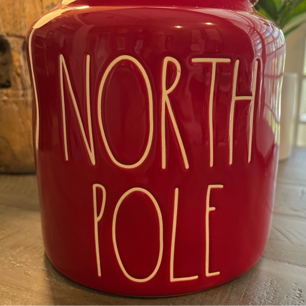 Rae Dunn Red North Pole Canister or Cookie Jar with Lid - Picture 2 of 8